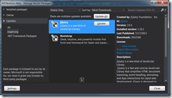 NuGet – Limiting updates for jQuery and Bootstrap